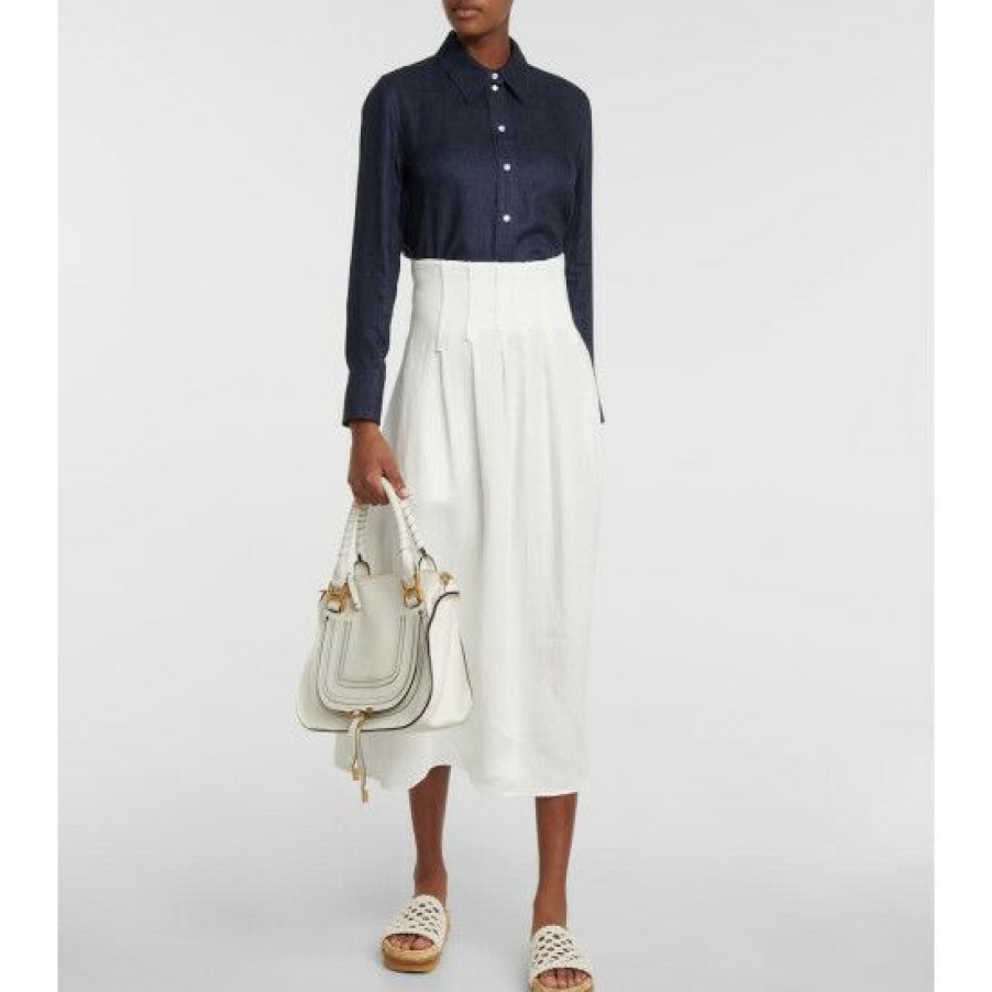 * Chloe Washed Linen Drill Shirt Tops