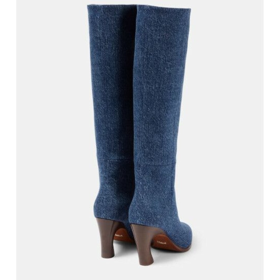 * Chloe Oli Denim Knee-High Boots Boots